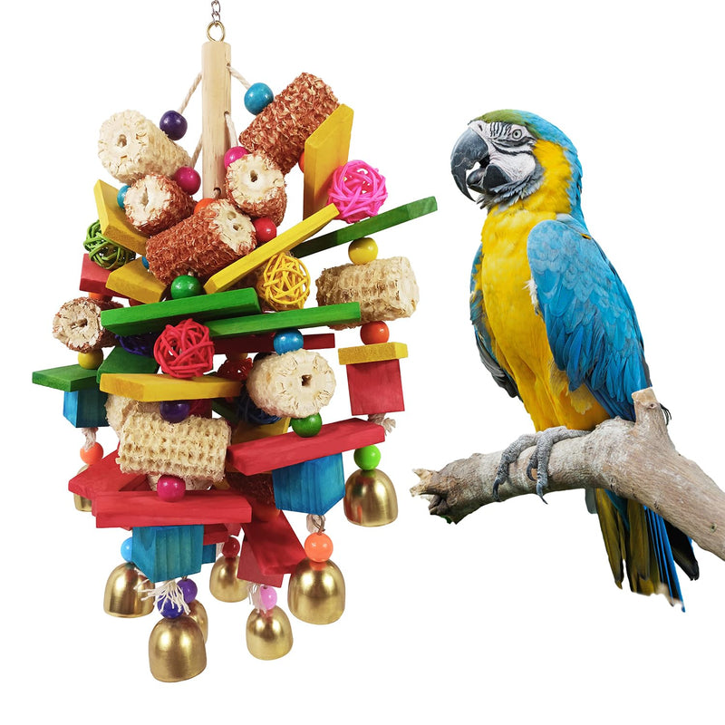 Sysmashing Bird Toys, Parrot Toys for Large Birds, Natural Peppered Wood African Grey Parrots, Macaws, Cockatoos, Amazon Parrot chew Toys, Aviary Hanging Toys - PawsPlanet Australia