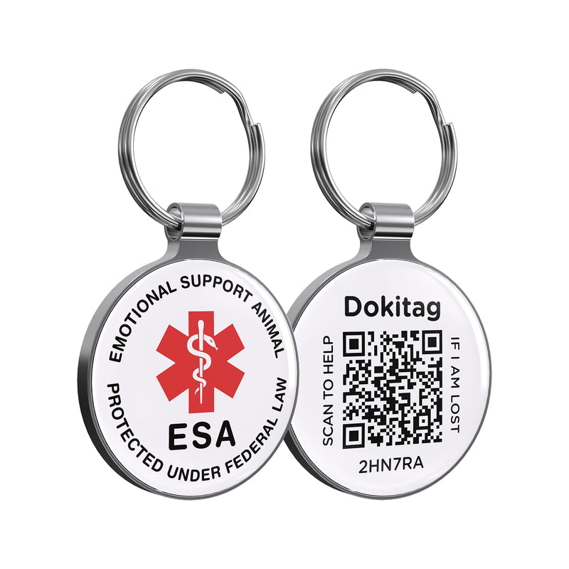 Dokitag QR Code Pet ID Tag,QR Code Dog Tag，Dog ID Tag, Modifiable Free Pet Online Profile, Multiple Emergency Contact, Scannable QR Code Dog Tag, Lightweight Zinc Alloy Dog Tag (ESA, Small) Esa - PawsPlanet Australia