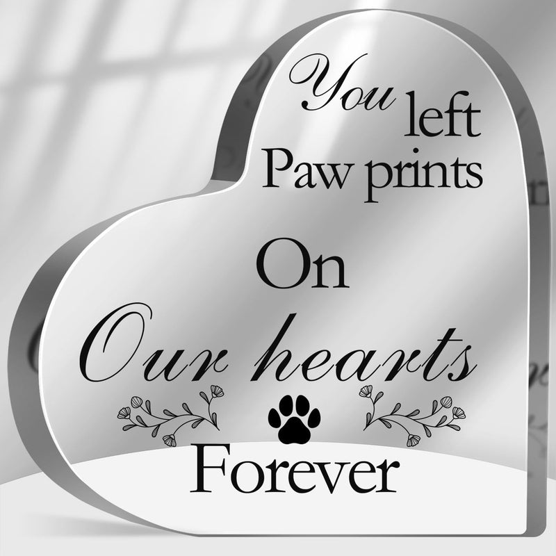 Pet Memorial Gift - Heart Acrylic Decor Sign Sympathy for Pet Loss Remembrance Gifts Cat Dog Memorial Bereavement Condolence Gifts Loss of Pet Keepsake - PawsPlanet Australia