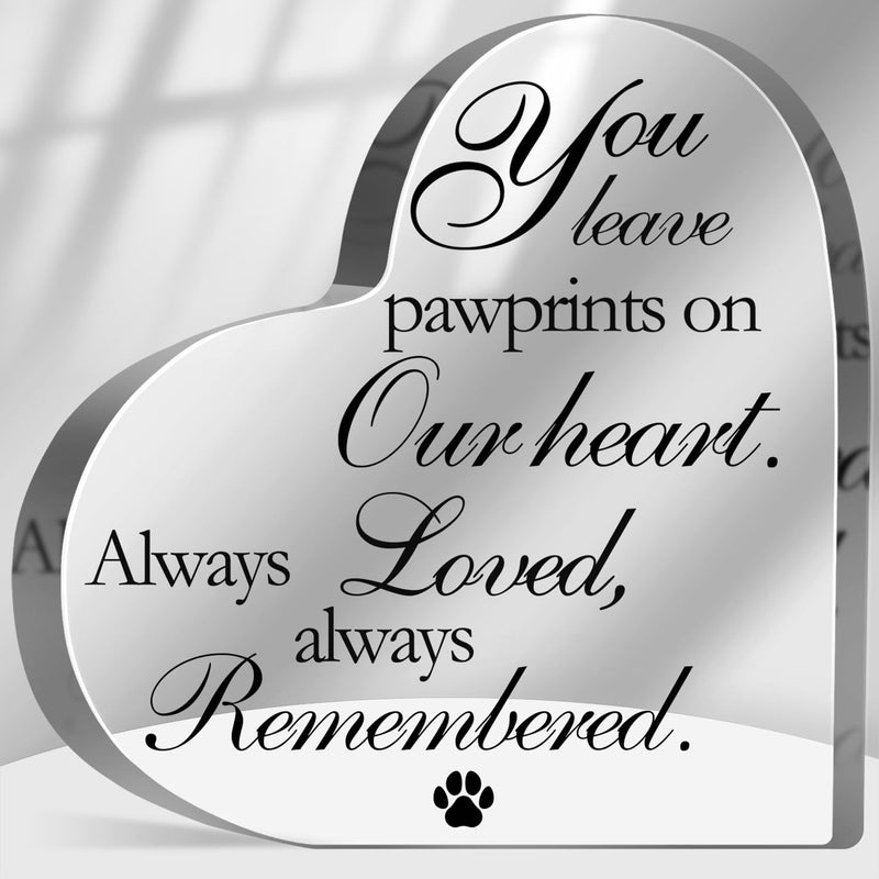 Pet Loss Memorial Gifts - Heart Shaped Memorial Acrylic Sign,Bereavement Remembrance Gifts for Loss of Dog Cat, Sympathy Condolence Gifts Table Desk Shelf Decor Plaque - PawsPlanet Australia