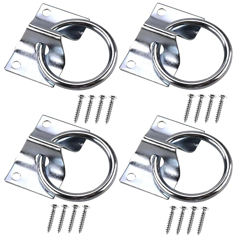 FKUMLUN 4PCS Cross Tie Ring for Horse, Zinc Plated Wall Mount Horse Tie Ring 2 inch Tie Ring Plate, with Screws - PawsPlanet Australia