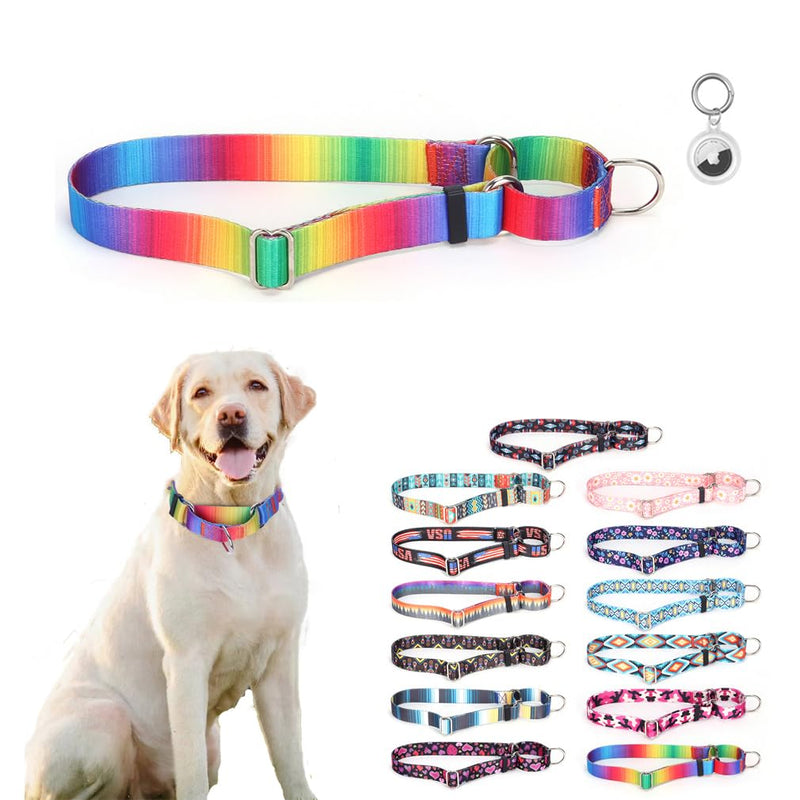 Martingale Dog Collars - Reflective No Pull Nylon Puppy Pet Dog Collar with Quick Release Buckle Training Adjustable for Small Medium Large Breed Girl Boys,Multi Color M Multi Color Medium 15.7-21"(40-54cm) - PawsPlanet Australia
