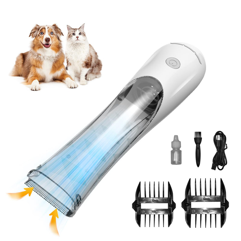 Dog Clippers for Grooming Dog Hair Trimmer Kit Vacuum Dog Clippers 3-Speed Low Noise Rechargeable Cordless Pet Shaver Clippers Tools for Small & Large Dogs Cats - PawsPlanet Australia