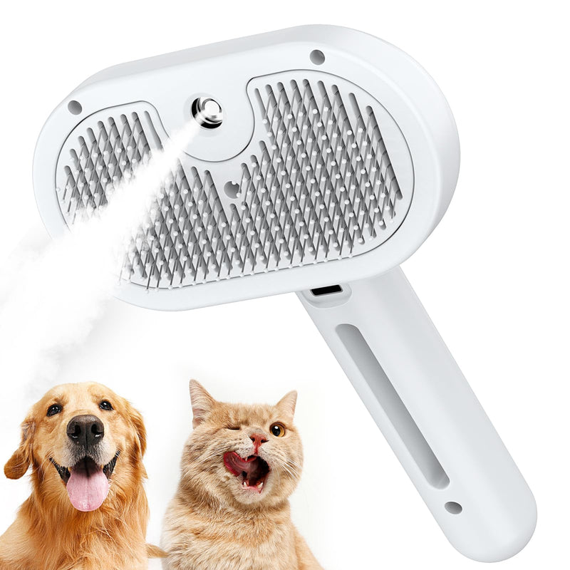 Katoggy Steam Cat Brush, Self Cleaning Dog Steam Grooming Brush, Easy To Clean, Remove Static Flying Hair Spray Grooming Brush for Cats and Dogs - PawsPlanet Australia