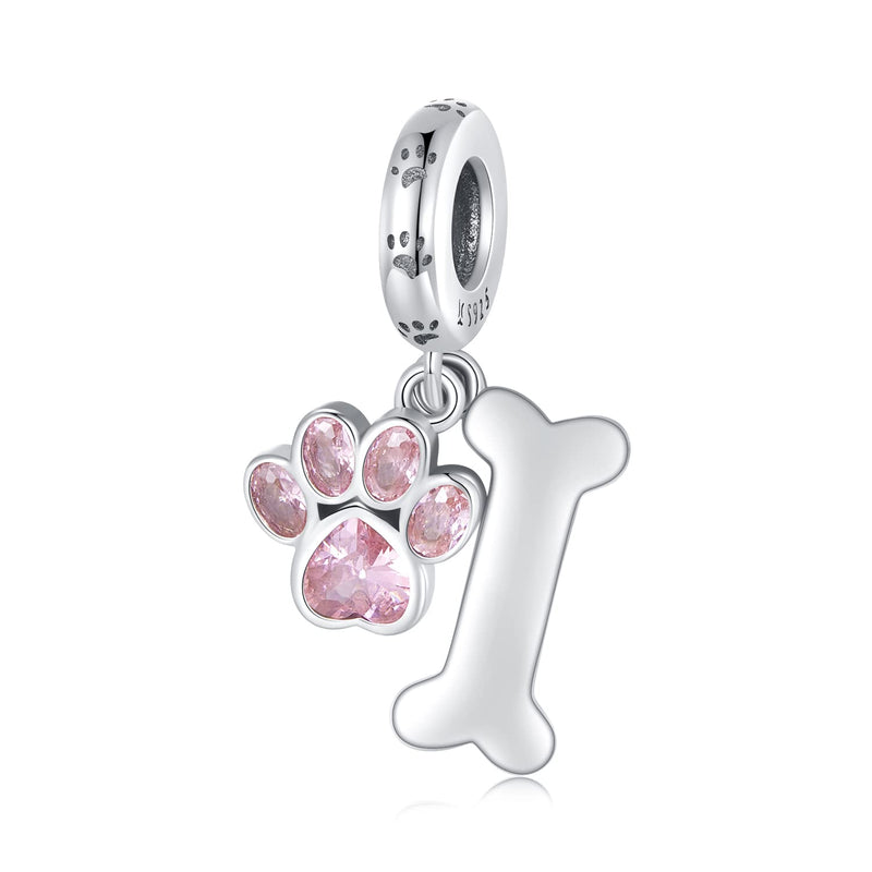 Rowibote 925 Sterling Silver Dachshund Teddy Dog Charm I Love My Pet Dog Paw Bone Print Bead Pendant Dog Memorial Gifts fit European Bracelet and Necklace for Women Girl Christmas Birthday Gift - PawsPlanet Australia