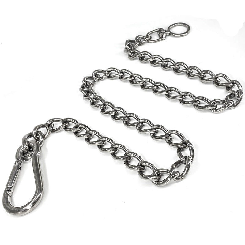 Dog Chain Leash, 304 Stainless Steel Dog Short Lead Metal Heavy Duty Chain DIY Double Dog Leashes Self-Assembly Leashes Extension&Coupler. (304 S/S 32in x 4mm) 304 S/S 32in x 4mm - PawsPlanet Australia