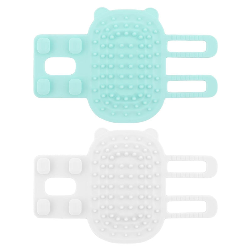 2 pcs Pet Tickling Artifact, Cat Rubbing Corner Comb, Silicone Tickling Comb Brush, Pet Itch Tool Back Scratcher for Dogs Cats(White,Green,Size:6.5x4.13inch) - PawsPlanet Australia