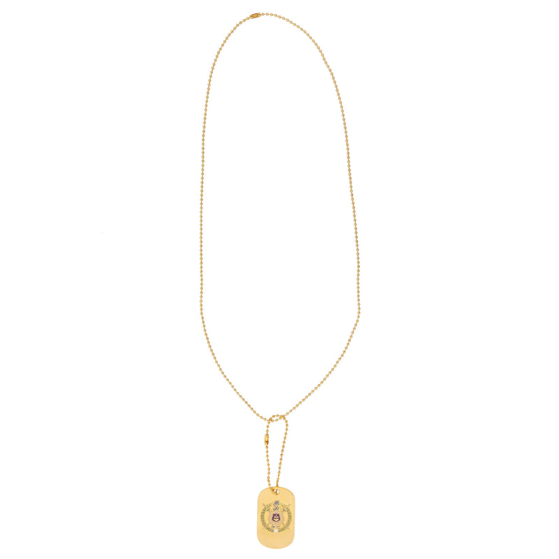 Desert Cactus Omega Psi Phi Fraternity Dog Tag Necklace Greek OPP Omega Man D9 Divine 9 (Style A - Crest & Letter) - PawsPlanet Australia