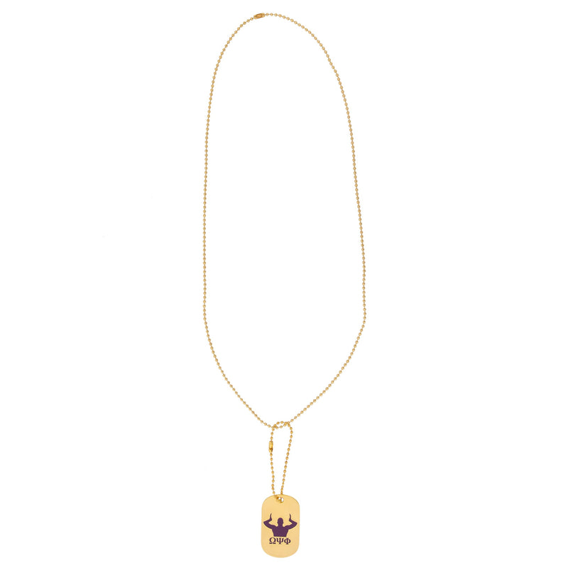 Desert Cactus Omega Psi Phi Fraternity Dog Tag Necklace Greek OPP Omega Man D9 Divine 9 (Style B - Omega Man) - PawsPlanet Australia