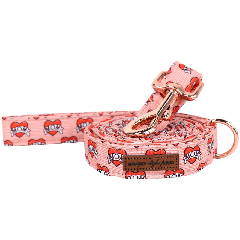 Unique Style Paws Valentiene's Day Dog Leash Heart Print Cotton Dog Leashs Leash for Small Medium Large Dogs New mom love-leash - PawsPlanet Australia