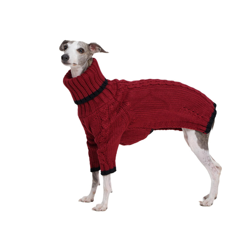 ESCCBOO Italian Greyhound Clothes, Warm Sweater for Whippets, Dog Onesie, Two-Legged Turtleneck Warm Sweater for Small Medium Dogs (Medium, Red) - PawsPlanet Australia