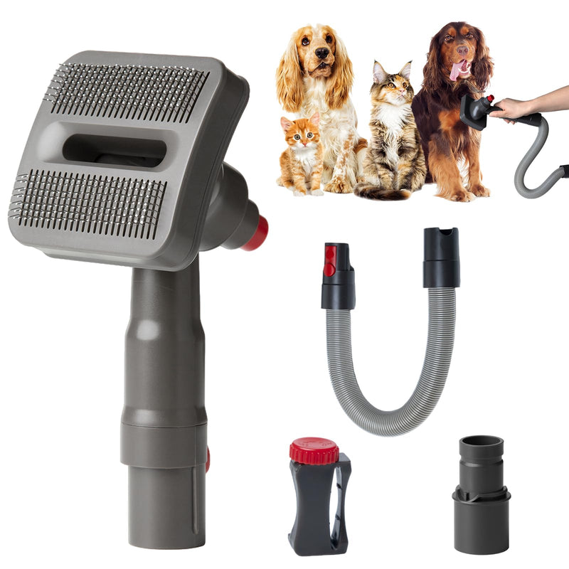 Smarille Pet Dog Hair Brush Vacuum Attachment Pet Grooming Kit for Dyson, Dog Grooming Vacuum Attachment Kit, Pet Animal Attachments Vacuum brush for Dyson V15 V12 V11 V10 V8 V7 V6 & Dc Series A GRAY - PawsPlanet Australia