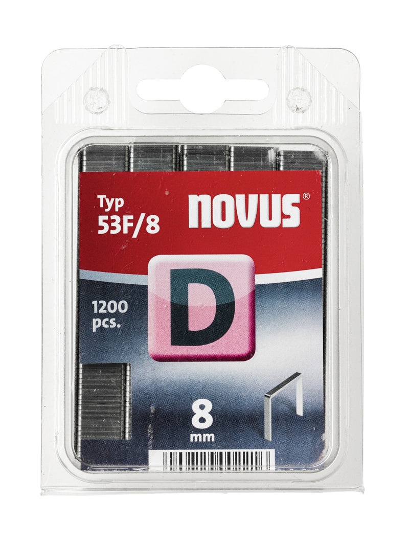 Novus flat wire staples 8 mm, 1200 staples type 53 F/8, for attaching foils, labels, paper, cardboard 1200 pieces. single - PawsPlanet Australia