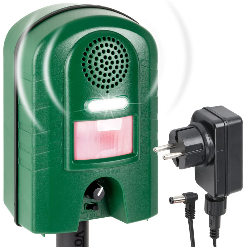Ultrasonic distributor with motion detector & FLASH - marten deterrent, cat deterrent, animal deterrent, raccoon incl. power supply and ground rod - PawsPlanet Australia