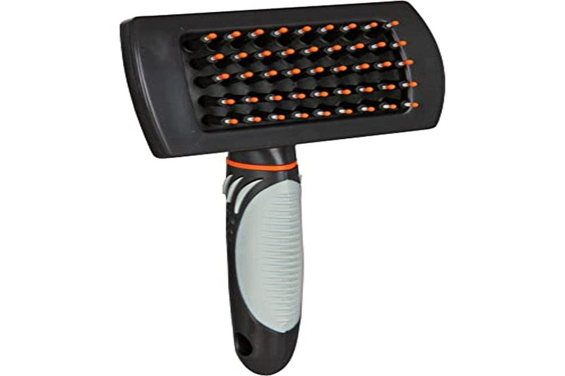Trixie care brush, plastic, black, gray - PawsPlanet Australia
