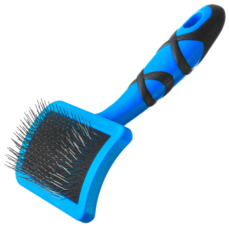 Groom Professional Curved Firm Slicker Brush for Dogs, Excellence in Animal Grooming, Long & Short Pins, Perfect for Removing Matts & Tangles, Professional Quality, Small - PawsPlanet Australia
