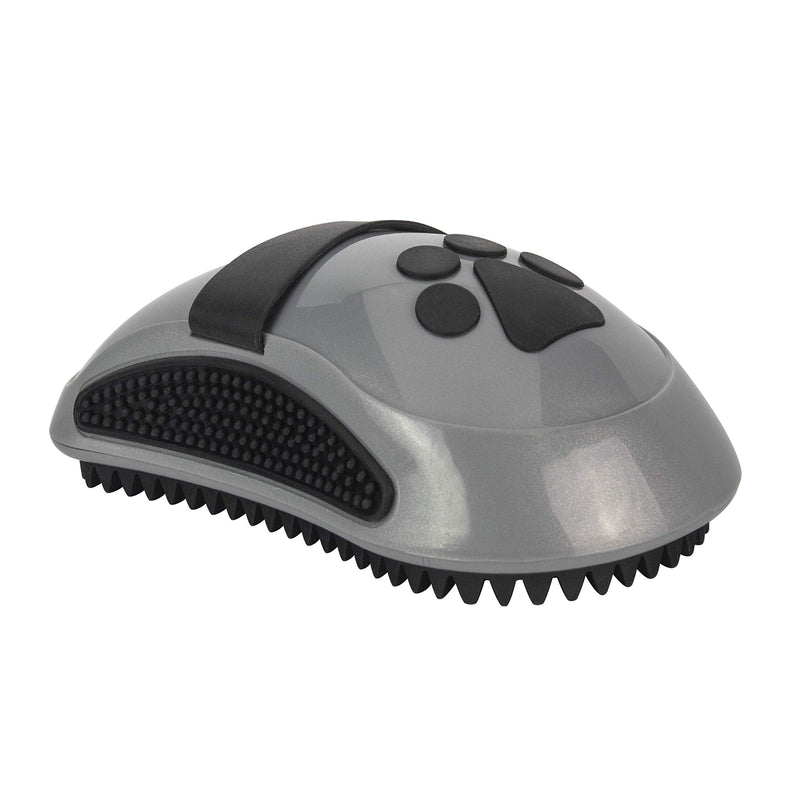 FURminator curry comb for dogs and cats - grooming brush gently massages the skin - for clean, shiny fur, color: gray - PawsPlanet Australia