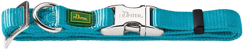 HUNTER VARIO BASIC ALU-STRONG collar, dog collar, nylon, aluminum buckle, XL, petrol - PawsPlanet Australia
