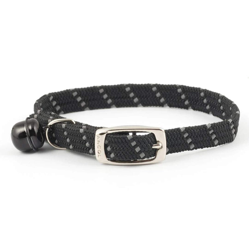 Ancol Elastic cat collar, reflective black - PawsPlanet Australia