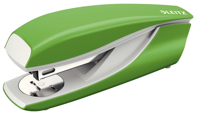 Leitz office stapler for 30 sheets, metal stapler with plastic elements, including 200 staples, NeXXt series, green, 55020050 light green cardboard packaging - PawsPlanet Australia
