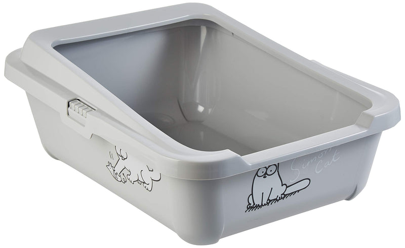 Simon's Cat, cat toilet with rim L: 43 cm W: 32 cm H: 16 cm gray - PawsPlanet Australia