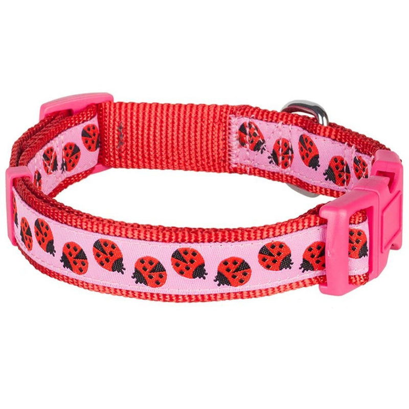 Blueberry Pet Dog Collar Ladybug Designer 2.5 cm L Basic Polyester Nylon Dog Collar Regular Collar - Large Ladybug - PawsPlanet Australia
