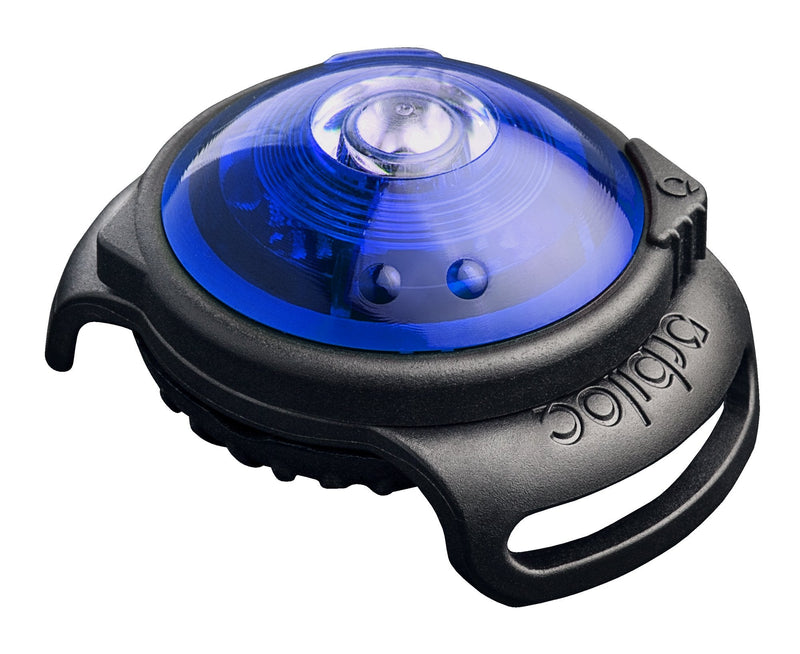 William Hunter Orbiloc Dog Dual Safety Light dog light with mounting rubber, blue - PawsPlanet Australia