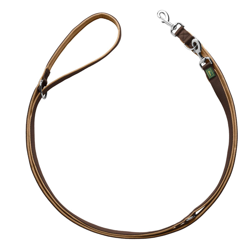 HUNTER NEOPRENE adjustable dog lead, 1.5 x 200 cm, brown/caramel - PawsPlanet Australia