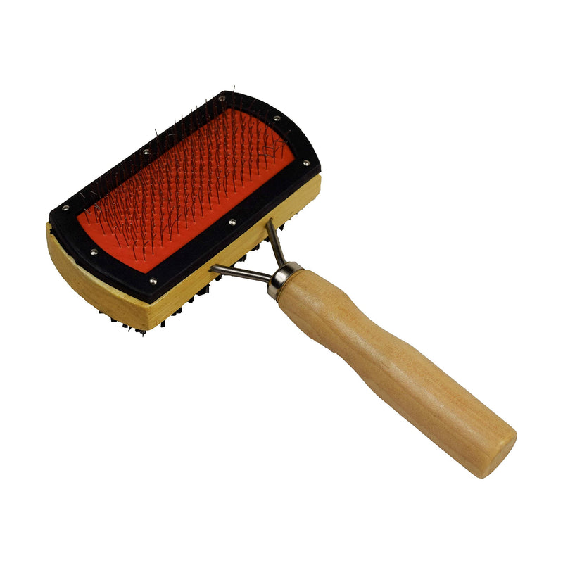Lambskin brush for lambskin and sheepskin, robust universal grooming brush made of wood, also as a fur brush for pets, dogs and cats, double slicker brush - PawsPlanet Australia