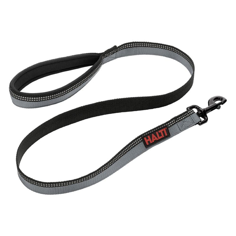 HALTI leash - dog leash with 3M reflector fabric and handle with neoprene padding. Suitable for medium & large dogs and puppies (size L, black) - PawsPlanet Australia