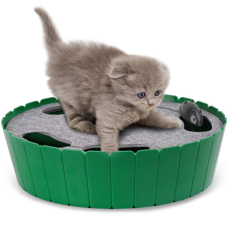 Pawaboo Cat Toy Electric Mouse, Interactive Kitten Toy Cat Bed Scratching Mat Catnip, Sweet and Safe Toy Ball for Small Cat Game Biting Chewing - Green - PawsPlanet Australia