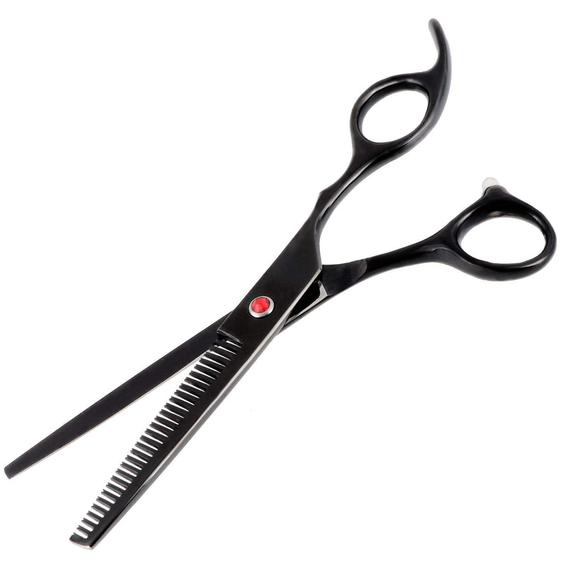 Aussel PET 7inch Professional PET DOG Scissors Cutting & Curved & Thinning Scissors Grooming (Black) 7 Black Thinning Scissor - PawsPlanet Australia
