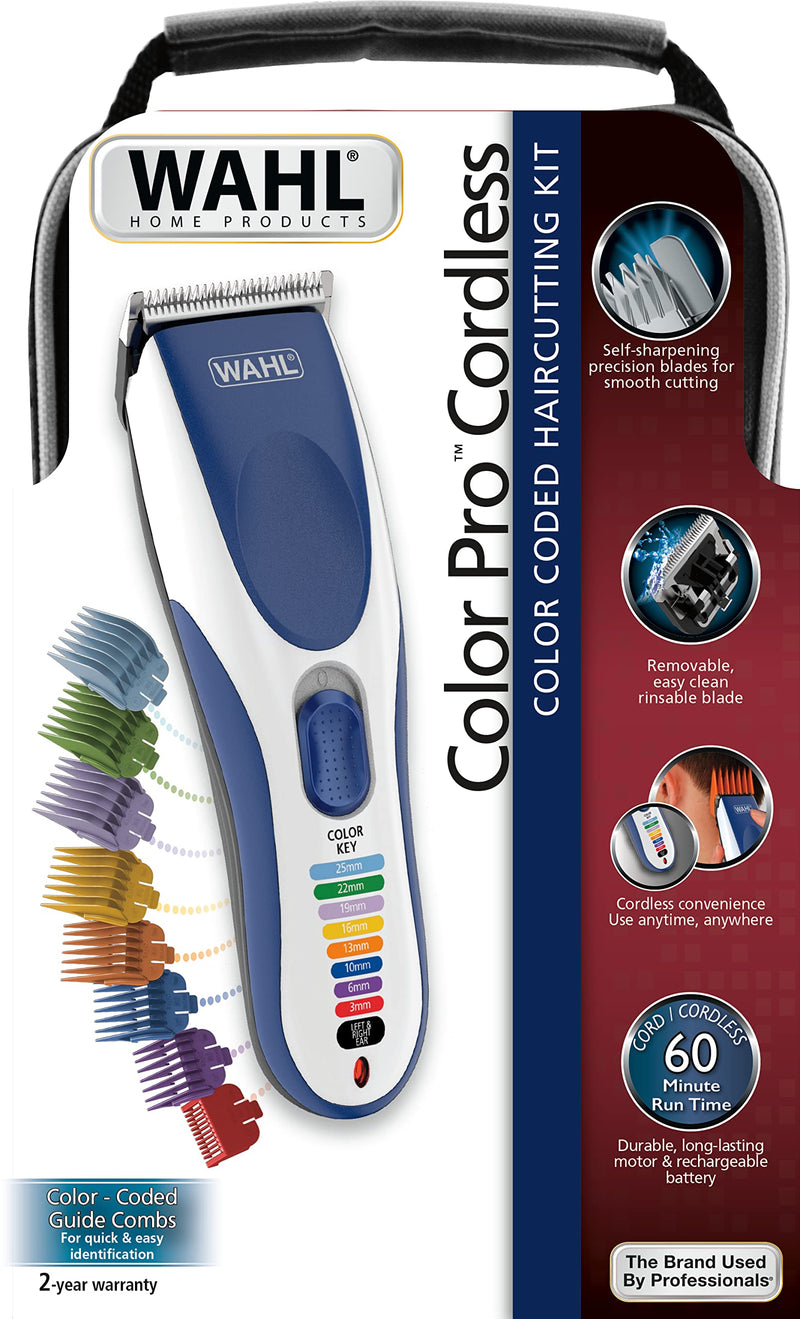 Wahl 09649-016 ColorPro Cordless Hair Clipper, Blue, Silver - PawsPlanet Australia