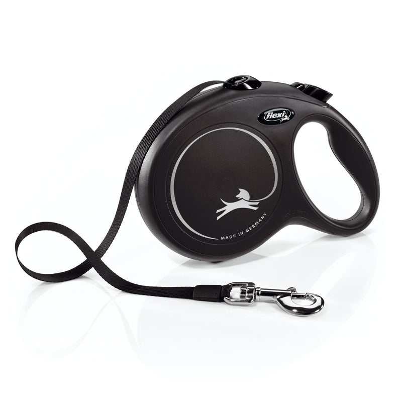 FLEXI Classic 25ft Large Black Retractable Dog Lead - PawsPlanet Australia