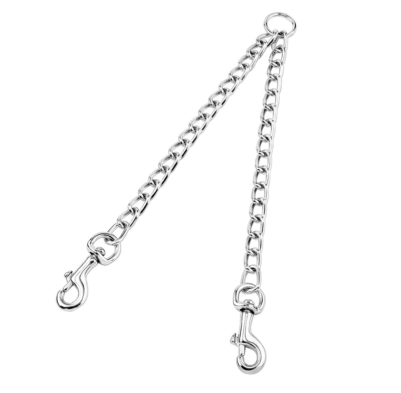 HAPPY HACHI Double Dog Heavy Duty Steel Chain Lead Hiking Leash for 2 Dogs XS-2.5mm*40cm - PawsPlanet Australia