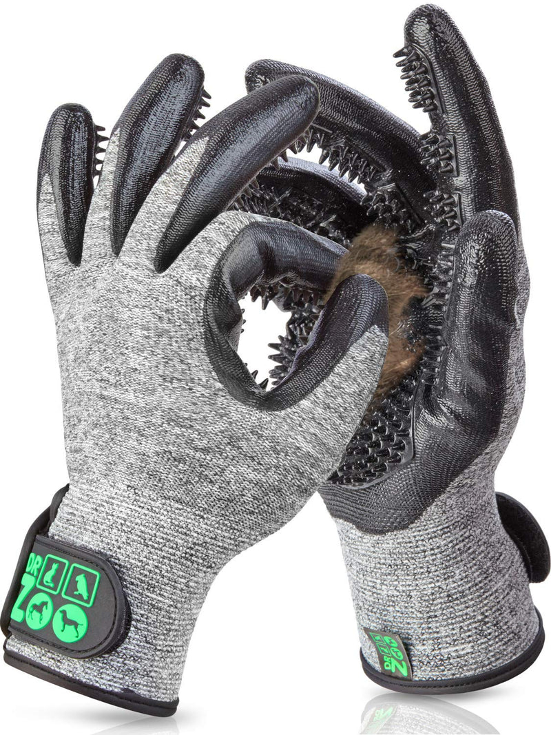DR Zoo Gr. M pair of grooming gloves for grooming with gloves for dogs, cats and horses - PawsPlanet Australia