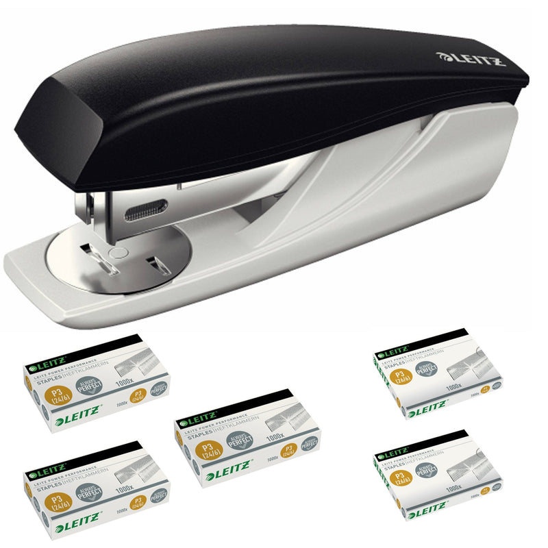 Leitz 55010029 NeXXt Series Small Office Stapler, 25 Sheets (Black + 5,000 Staples) - PawsPlanet Australia