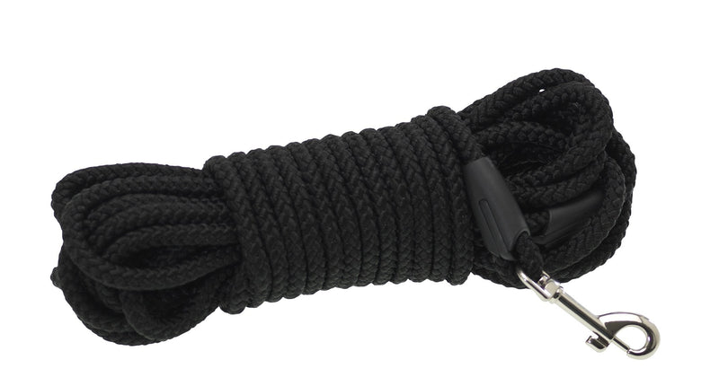 CHAPUIS CELERIE dog leash, polypropylene, diameter 8 mm, length 10 m, size S, black waist S - 10 m - PawsPlanet Australia