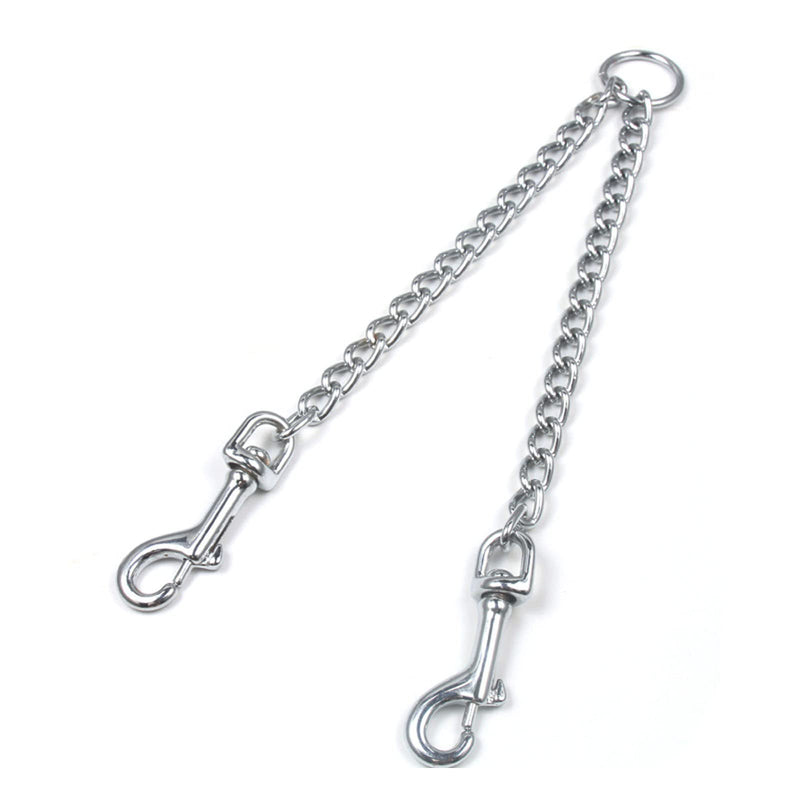 DWE Metal Dog Leash 2 Way No Tangle Double Leash Dog Leash for Large and Medium Dogs (S-3.0mm x 50cm) S-3.0mm*50cm - PawsPlanet Australia