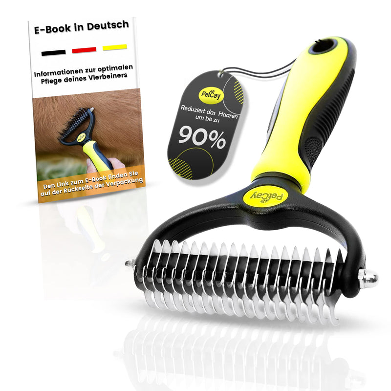 PetCay Premium undercoat brush de-matting curry comb for dogs and cats with medium to long hair - undercoat brush against matting and undercoat - PawsPlanet Australia