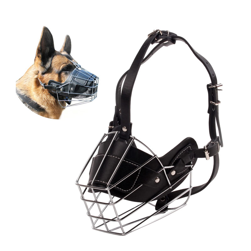 PETCUTE Dog Muzzle Metal Muzzle Dog Muzzle Anti Biting Barking Eating Bite Basket Safety Durable Dog Muzzle X-Large Black - PawsPlanet Australia