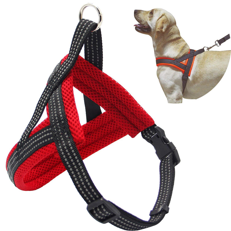 BPS® dog harness, adjustable, 4 sizes to choose from for small and medium-sized dogs, L red - PawsPlanet Australia