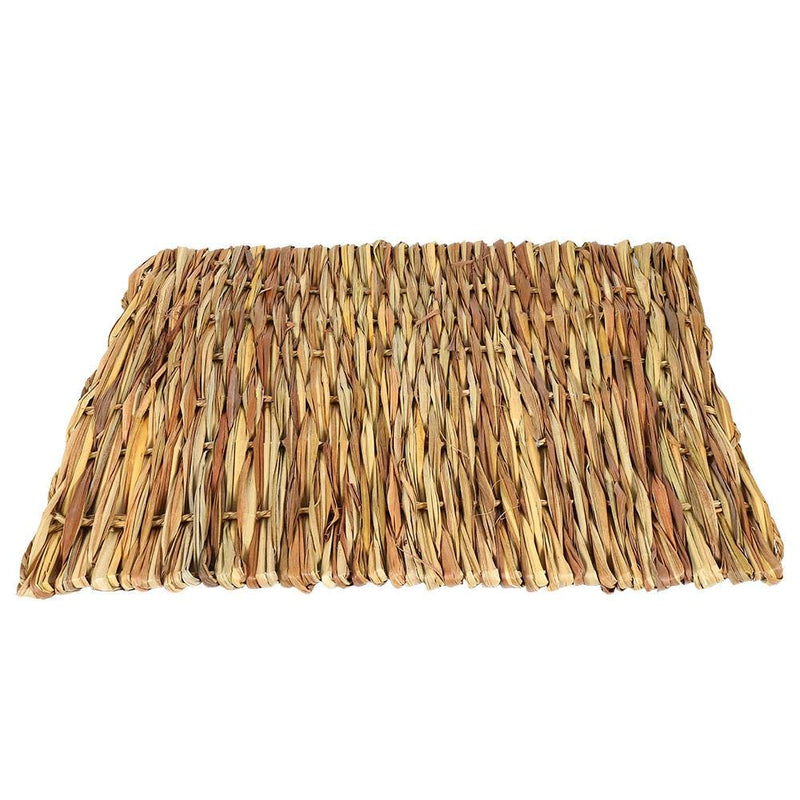 GLOGLOW 2 sizes small animal hand spun grass mats non-toxic rabbit chew toy mats bed edible hand pet grass pads knits (L) reusable packaging L - PawsPlanet Australia