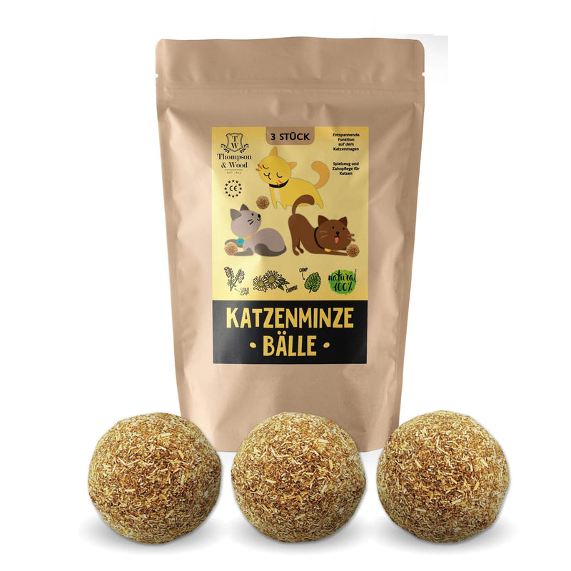 3x catnip ball | Natural product | Consists of 100% natural catnip | Relaxation for cats | Cat toys | Promotes the natural play instinct | Supports dental care | 1A quality - PawsPlanet Australia