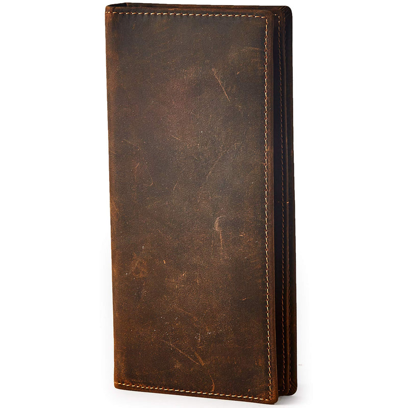 BRASS TACKS Leathercraft Men's Wallet in Portrait Format Slim Bifold Vintage Design Minimal Genuine Leather with Card Slots M Dark Brown - PawsPlanet Australia