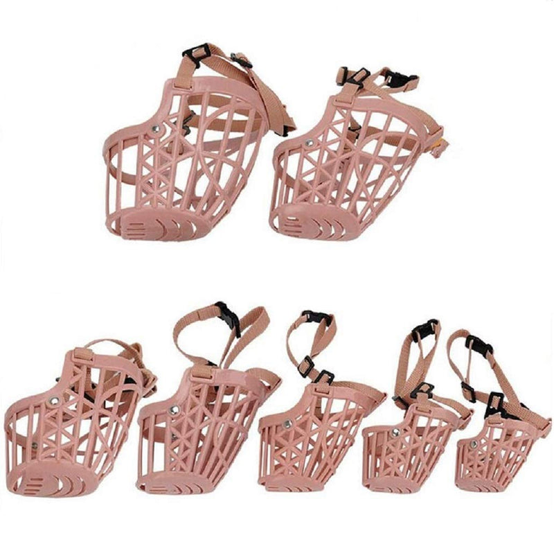 Beikalone 7 Piece Set Plastic Dog Muzzle Anti Bite Guard Adjustable Pet Basket Masks Dog Training Mouth Cover Mesh Cage Breathable Comfortable - PawsPlanet Australia