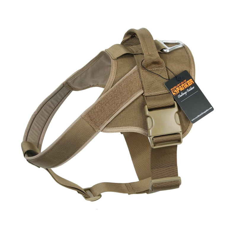 EXCELLENT ELITE SPANKER Dog Harness Tactical Dog Harness Training Service Dog Vest Working Dog Harness Adjustable Dog Vest for Medium and Large Dogs (Brown-S) S Brown - PawsPlanet Australia