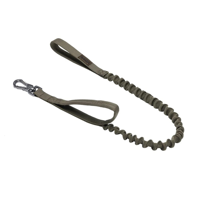 EXCELLENT ELITE SPANKER Tactical Bungee Dog Leash Military Police Dog Training Leash Rope with 2 Control Handles (Olive Green) Olive Green - PawsPlanet Australia