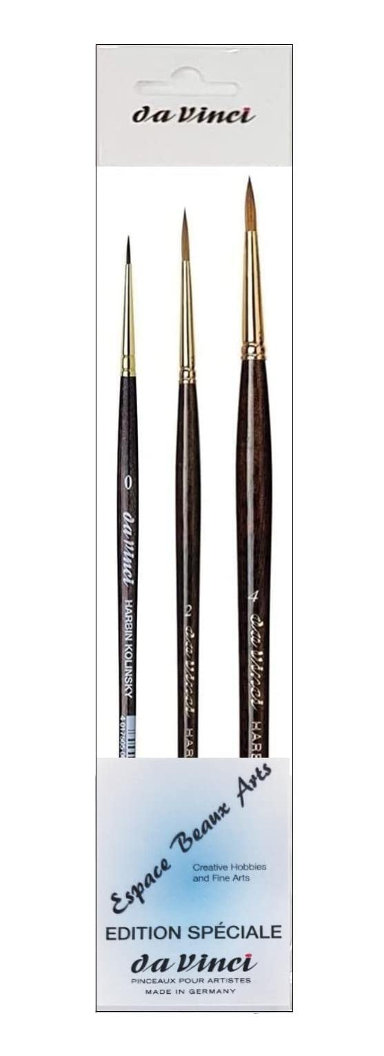 DaVinci ESPACE BEAUX ARTS Da Vinci Série 1526Y Harbin-Kolinsky artist brush set-brush 0, 2.4, Made in Germany - PawsPlanet Australia