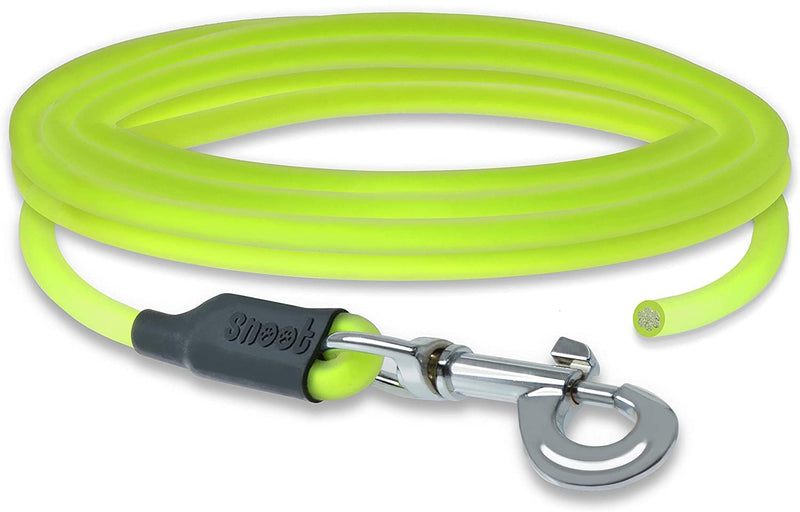 5m round leash, drag leash, neon yellow, dog leash, training leash, very stable, dirt and water repellent 5 m - PawsPlanet Australia